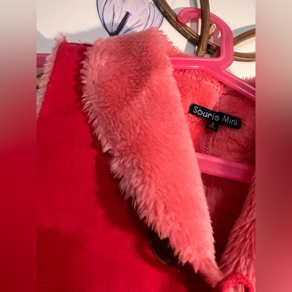 Pink Embroidered Kids Vest - Picture 4 of 8